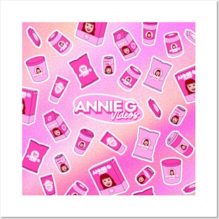 Anniegvideos Mini Collage Spray Pink Posters and Art